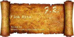 Fink Rita névjegykártya